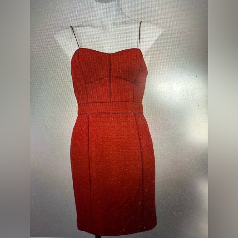 BANANA REPUBLIC Gorgeous Red Press with purple Accents, size 2, NEVER WORN.